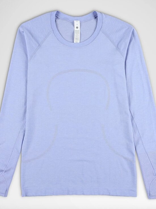lululemon athletica Tops - Lululemon Swiftly Tech Long Sleeve 2.0 Hip Length Serene Blue/Lilac Size 14 New